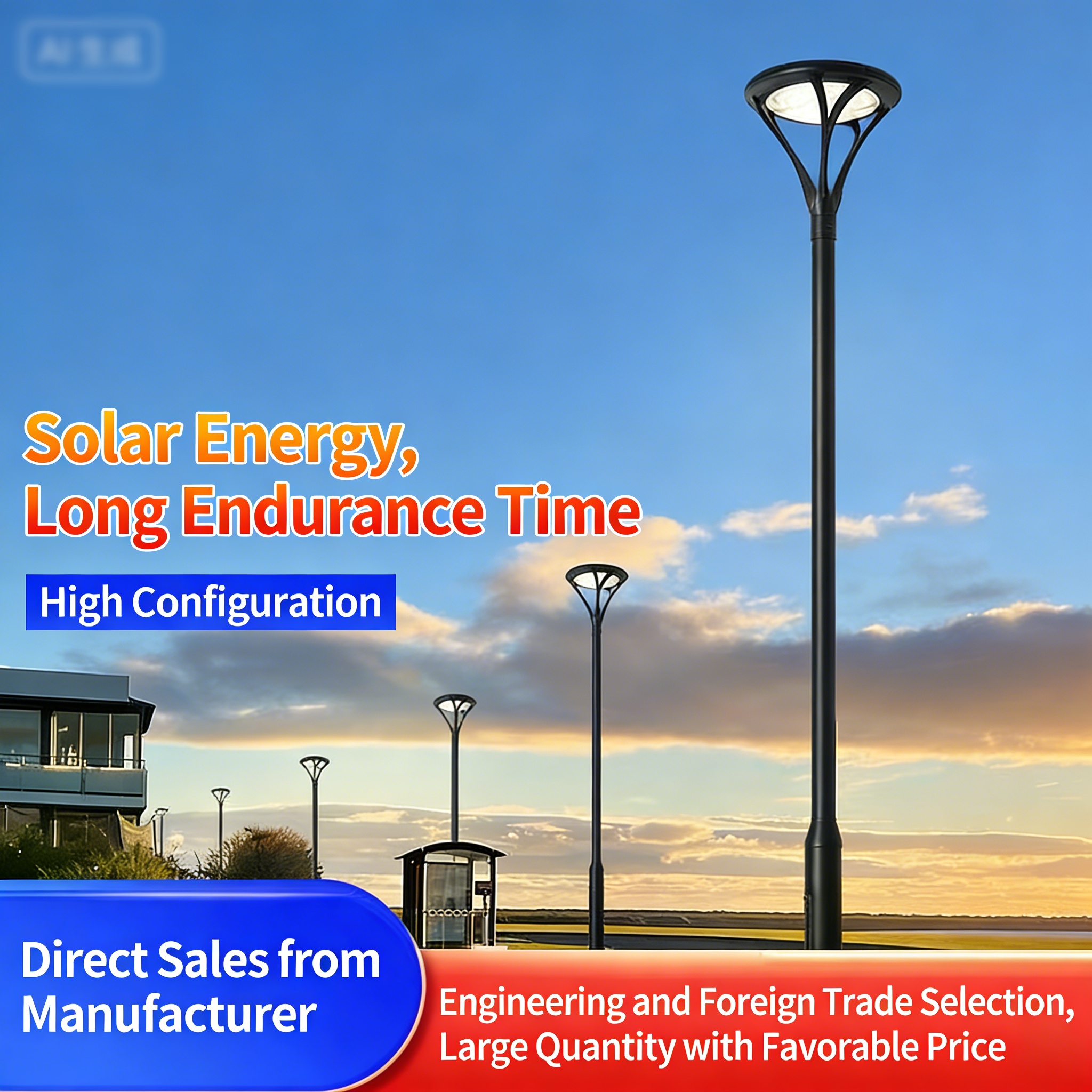 Cross-border solar street light, LED outdoor lighting, park landscape light, outdoor waterproof 3-meter solar courtyard light - Image 8