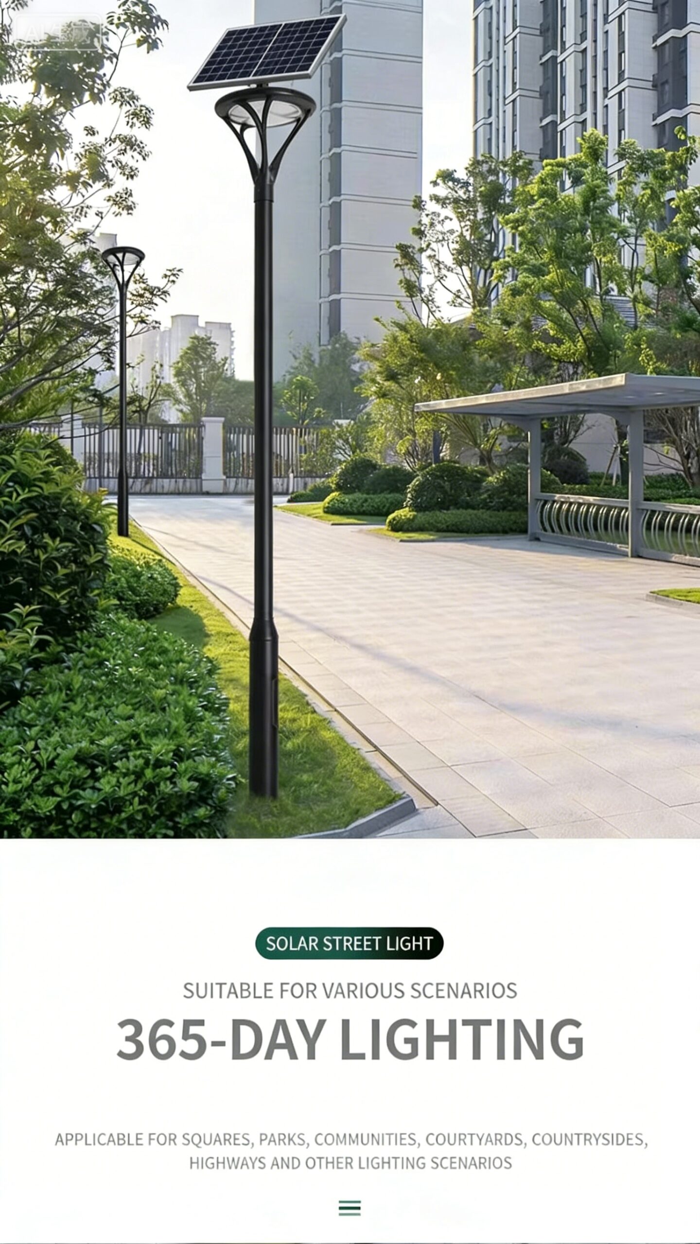 Cross-border solar street light, LED outdoor lighting, park landscape light, outdoor waterproof 3-meter solar courtyard light - Image 14