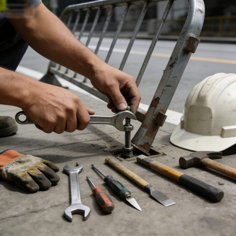 How to dismantle an old safety barrier?